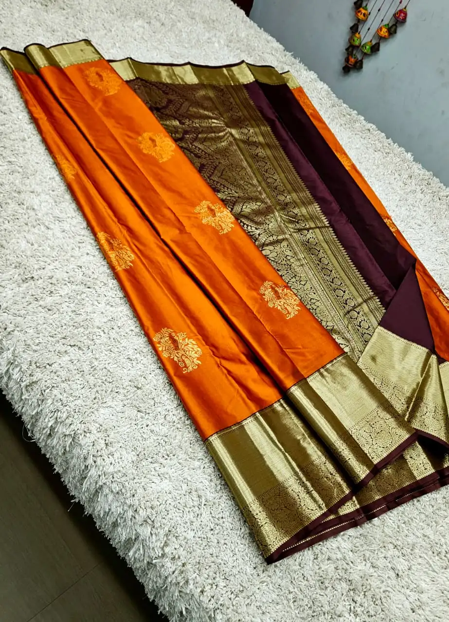 Kanchi Korvai Butta Royale Semi Silk Saree